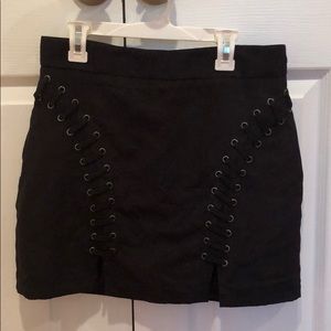 Black suede skirt